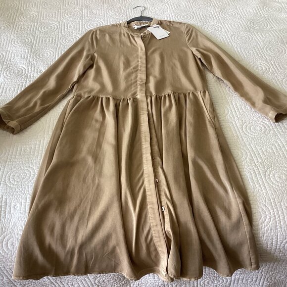 NWT Jake*s Casual Shirt Dress Camel size M - Picture 8 of 15